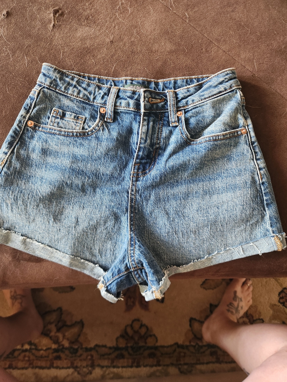 wild fable Distressed Light Blue Denim Shorts